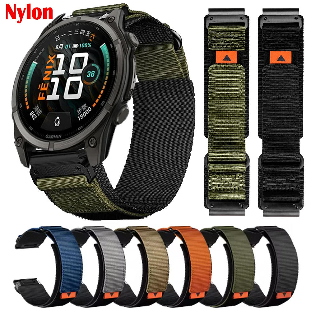 For Garmin Fenix 9 9Pro Strap Outdoor Sports 22/26mm Nylon Belt For Garmin Fenix 8 8Pro E 5 5X 6X 7 7X Pro/TACTIX QuickFit Band