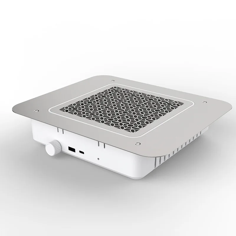 Professional 48W Nail Dust Vacuum Cleaner Electric Brushless Motor Square Plastic Desk Embedded Nail Fan Collector Professional