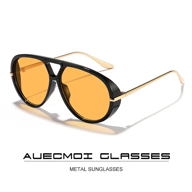 

Vintage y2k Big Frame Pilot Sunglasses Women For Men Popular Luxury Brand Designer Punk Rivet Oversized Goggle Sun Glasses