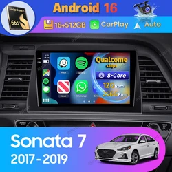 Android 16 Car Radio For Hyundai Sonata 7 LF 2017 2018 2019 Carplay Auto GPS DSP Video Head Unit 2 Din Navigation Stereo Player