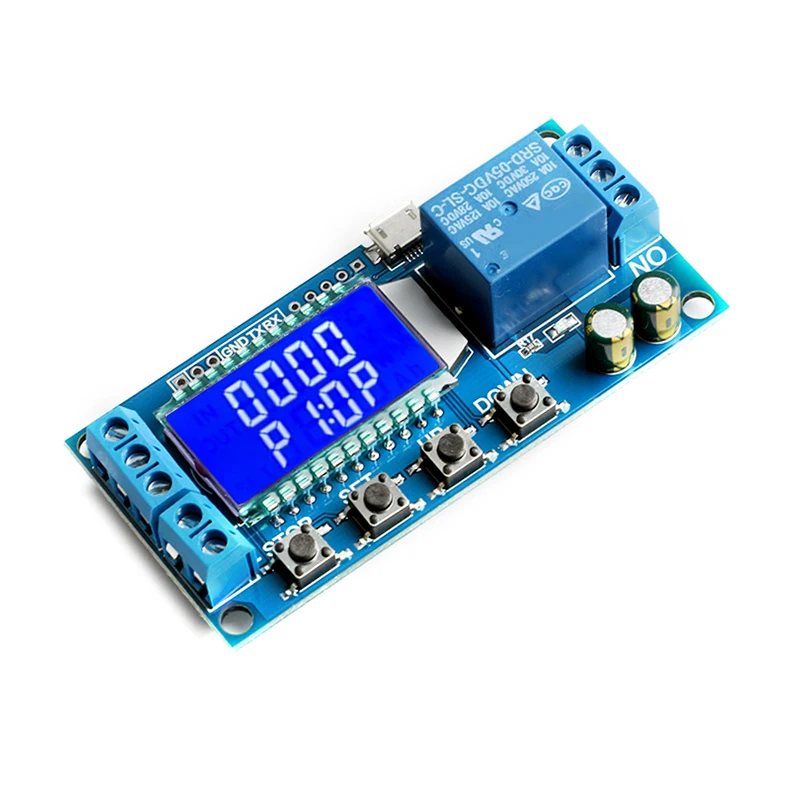 6-30V Micro USB Digital LCD Display Time Delay Relay Module Control Timer Switch Trigger Cycle Module XY-LJ02