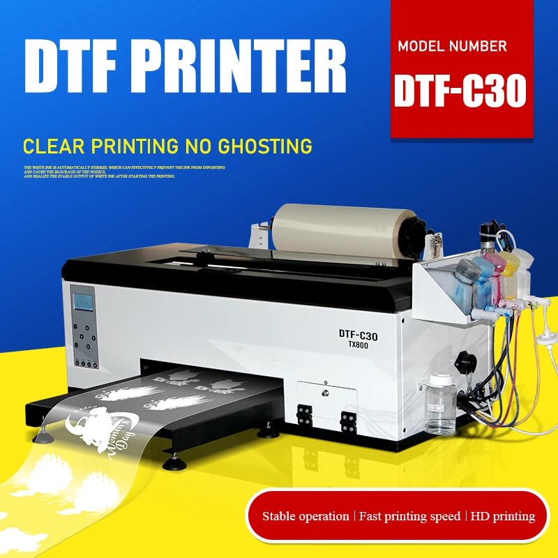 New hot project with the A3 DTF printer with XP600 and TX800 printheads for printing pet films, apparel and categories