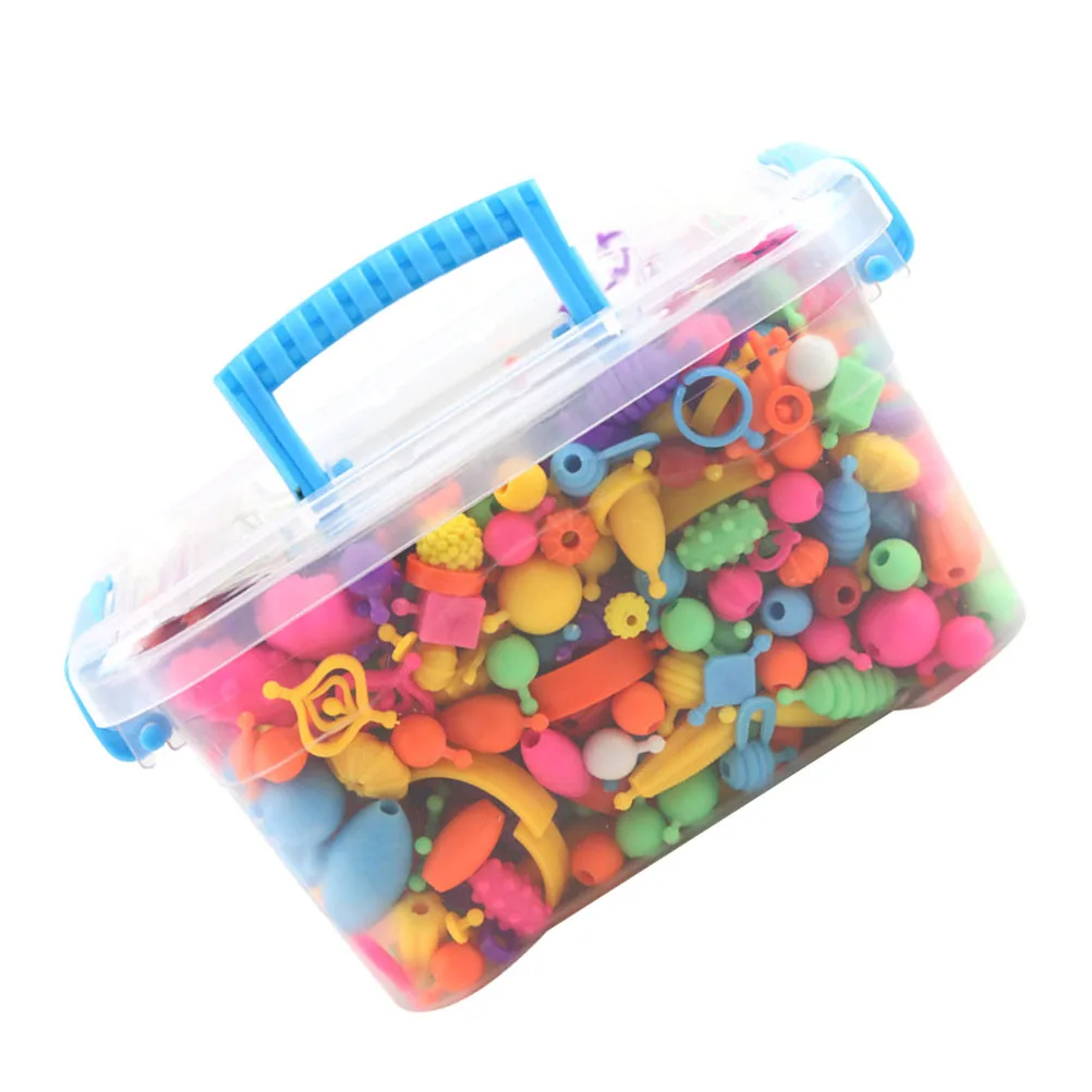 1Set Pop Beads Children's DIY Accessory Bright Sturdy Plastic Beads for Crafting Bracelets Handmade Decorative Playset Fun Gift