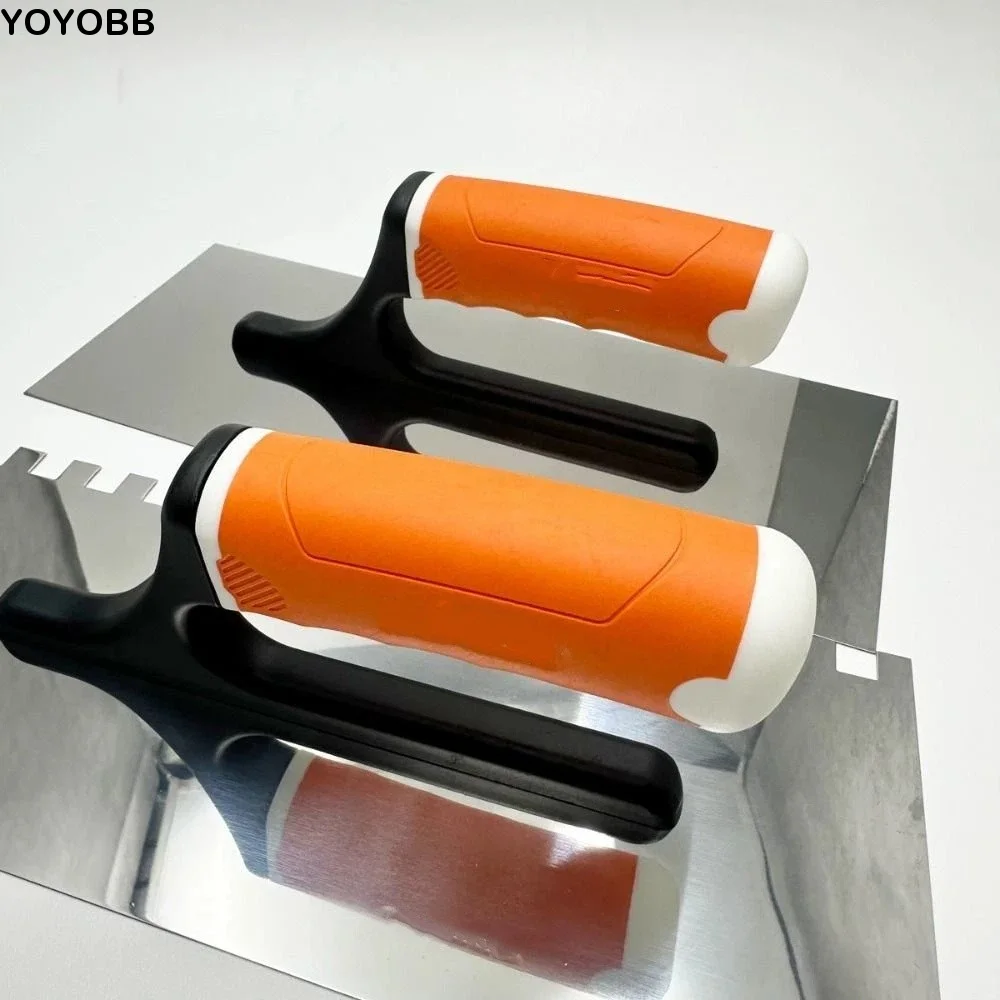 

Orange Grip Cement Trowel Stainless Steel Blade Serrated Notched Notched Float Sturdy Build Comfortable Grip