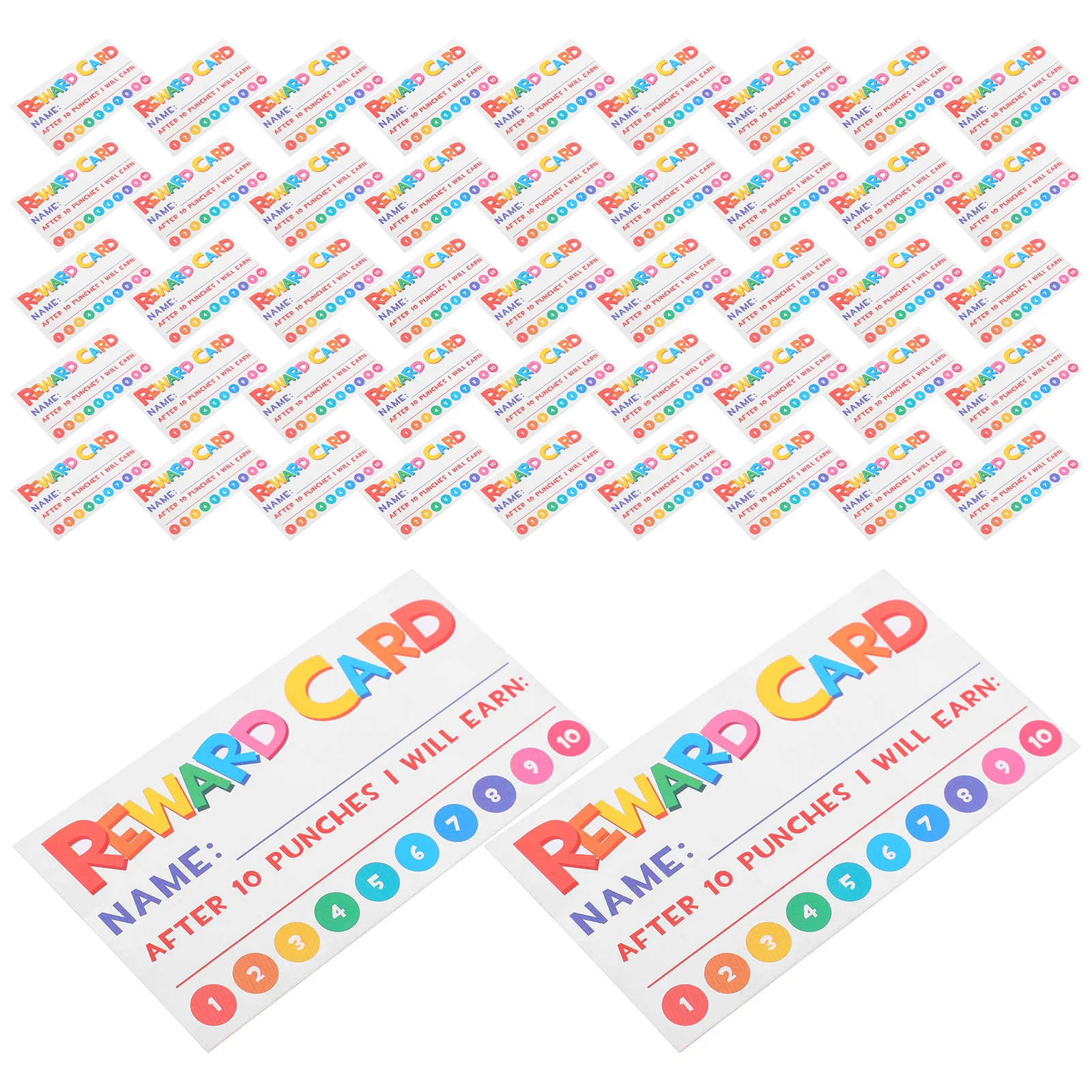 300Pcs Paper Punch Cards Multifunctional Reward Card for Learning Motivation Classroom Home Use Teaching Resource Kit