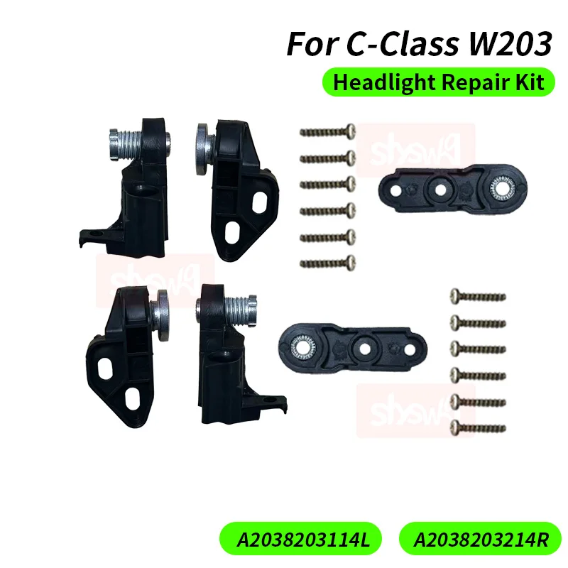 

1Pair For Benz C-Class W203 Car Headlamp Headlight Bracket Repair Screw Kit Left Right A2038203114 A2038203214 Auto Accessories
