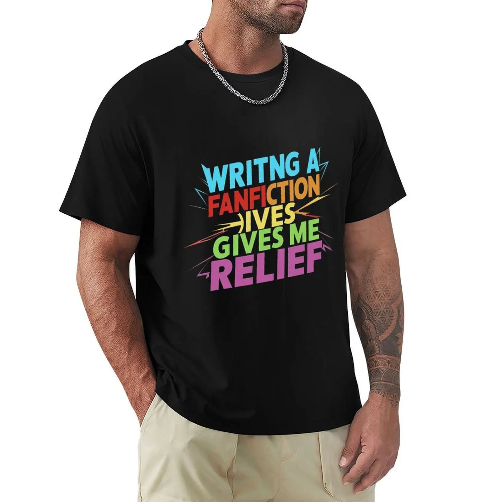 Fictional Bliss-Writing fiction brings me relief T-Shirt Stretch Fabric Comfort T-Shirt