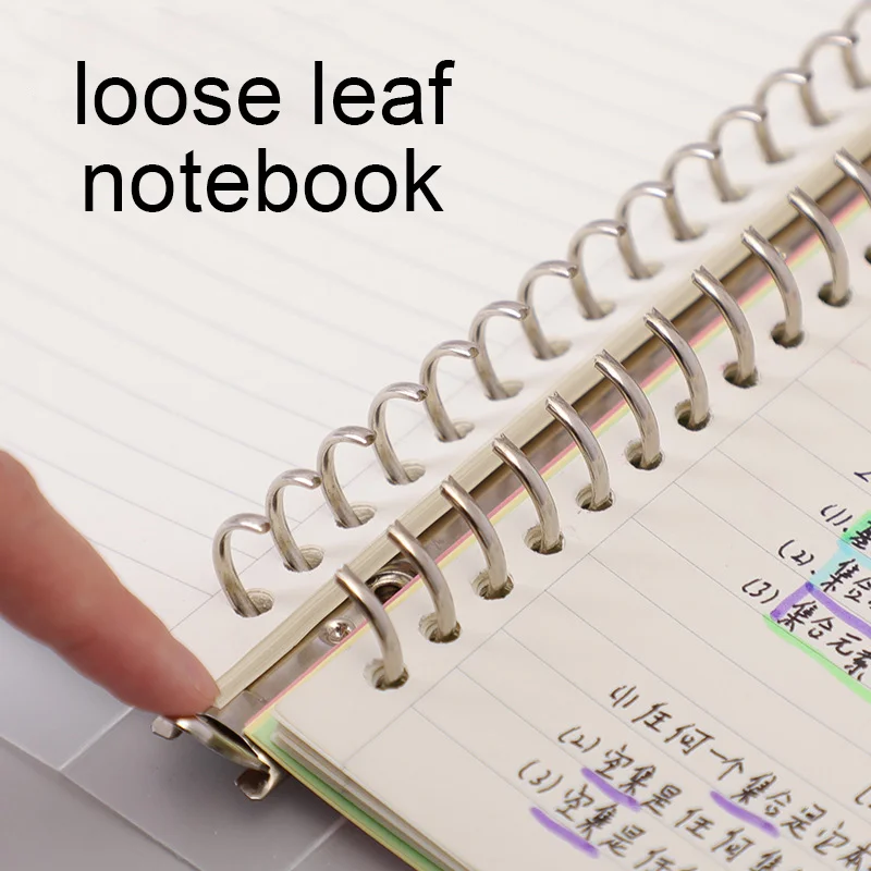 Loose Leaf Notebook A5/B5/A4 PVC Cover Binder 60 Sheets Dotted/Lined/Blank/Grid Refillable Office School Supplies Stationery