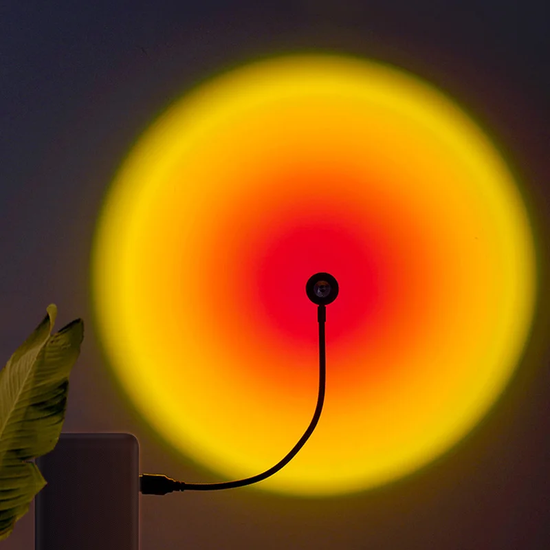 Sunset Lamp USB Rainbow Projector Atmosphere Night Light Home Decoration Photography Lighting Coffee Shop Wall Decor Lamp