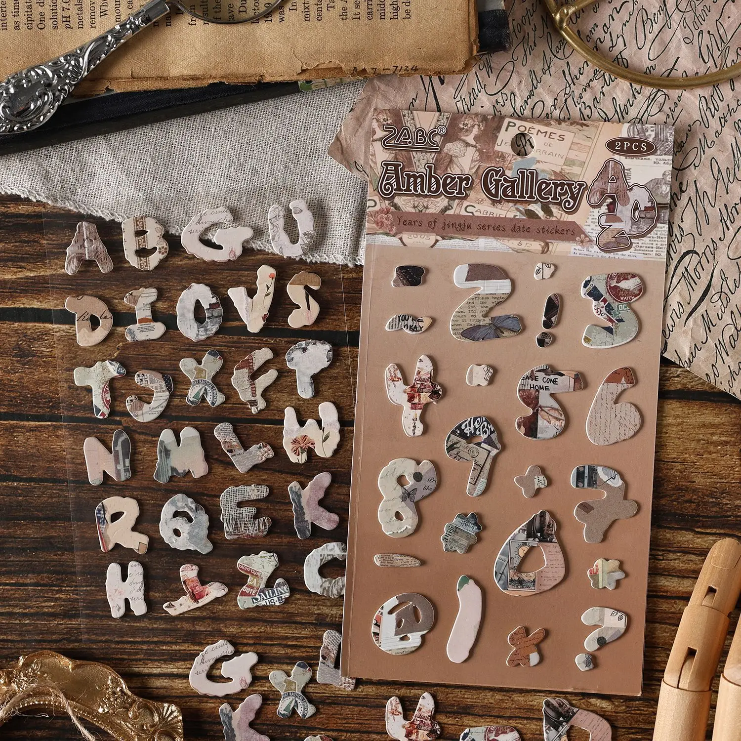 3D Alphabet Decorative Thick Journal Stickers
