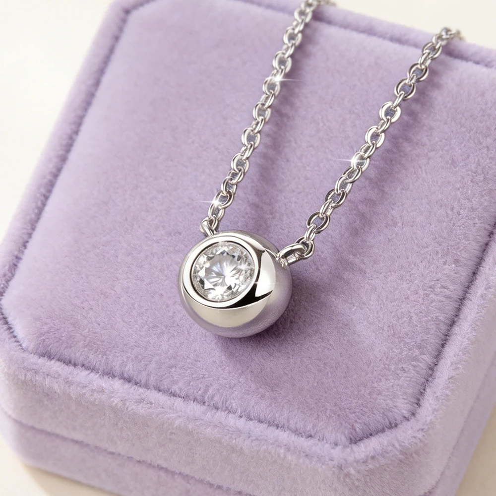 IOGOU 14K Gold Filled 5mm 0.5ct D Round Moissanite Solitaire Pendant Necklace for Women Men Gift Classic Jewelry GRA Certificate