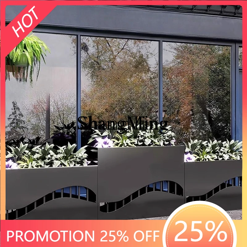 

SM new home outdoor wrought iron flower bed planting box milk tea shop catering partition