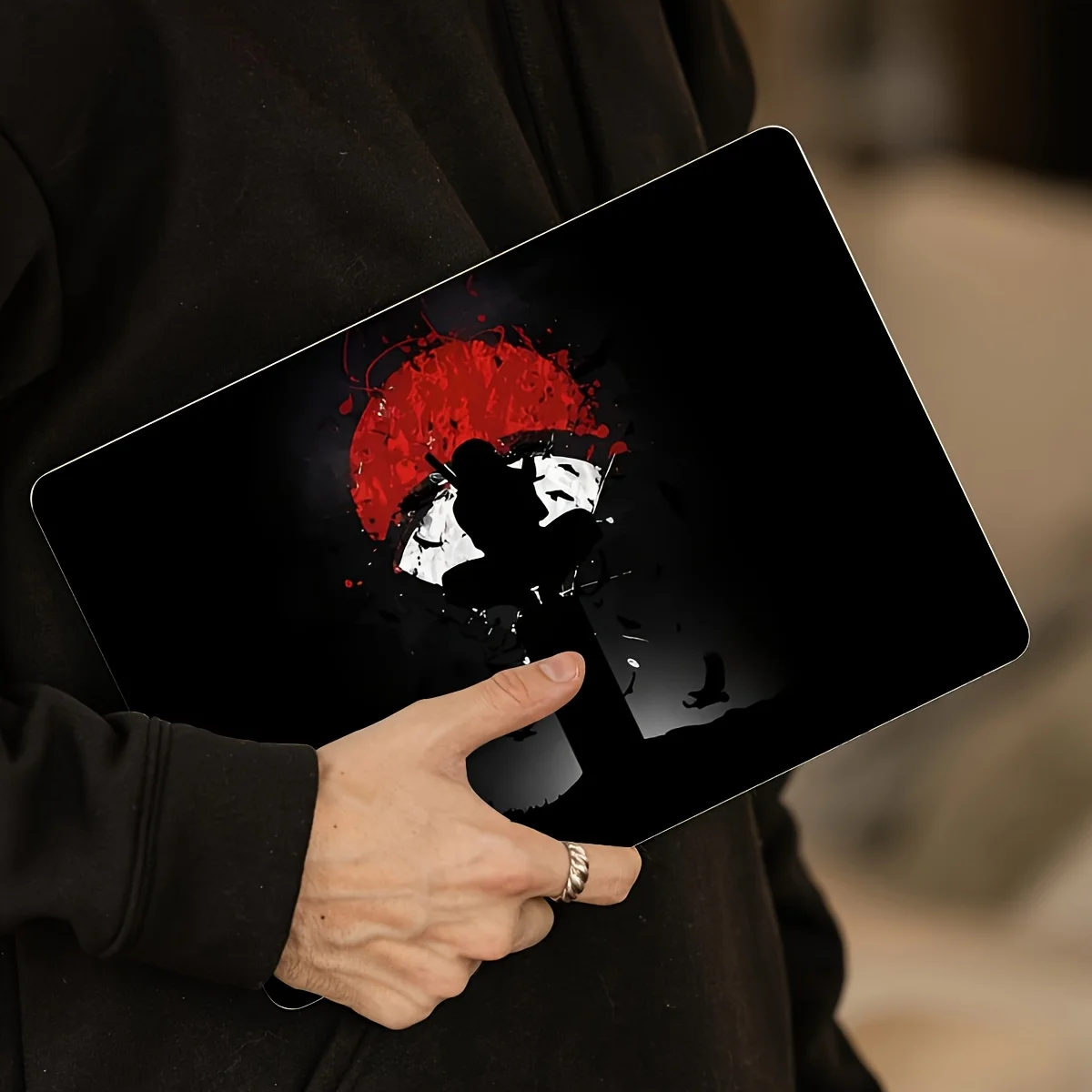 

2 наклейки для ноутбука Anime Ninja, винил, устойчивые к царапинам и водонепроницаемые, универсальная защитная пленка для ноутбуков диаметром от 12 до 15 дюймов