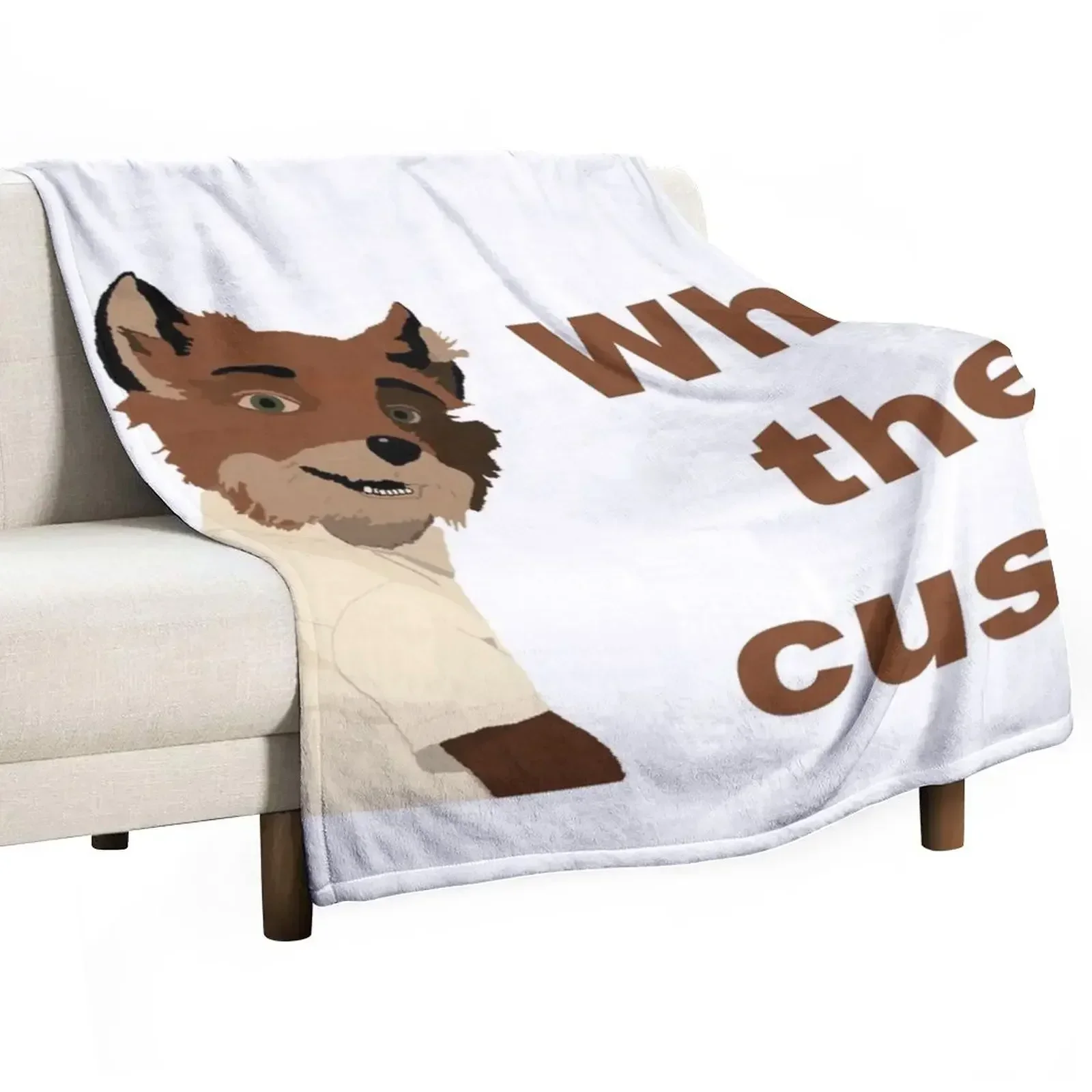 Fantastic Mr Fox - What The Cuss? Throw Blanket Luxury Throw Plaid decorative Beach Soft Beds Beautifuls Blankets