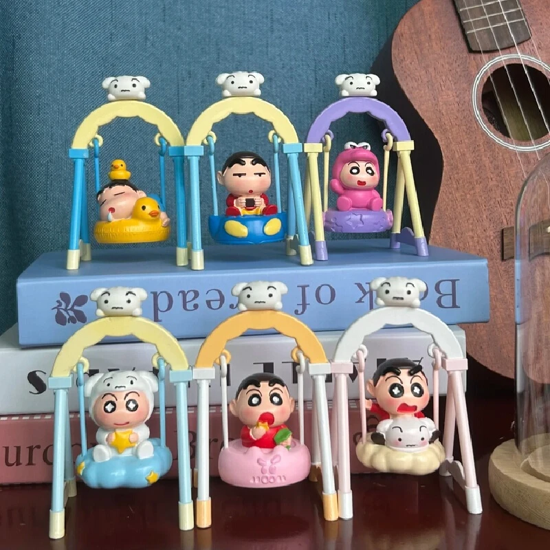 

New Cute Toy Shin Chan Swinging Trendy Blind Box Toys Statues For Boys Collection Models Desktop Ornaments Christm Gifts