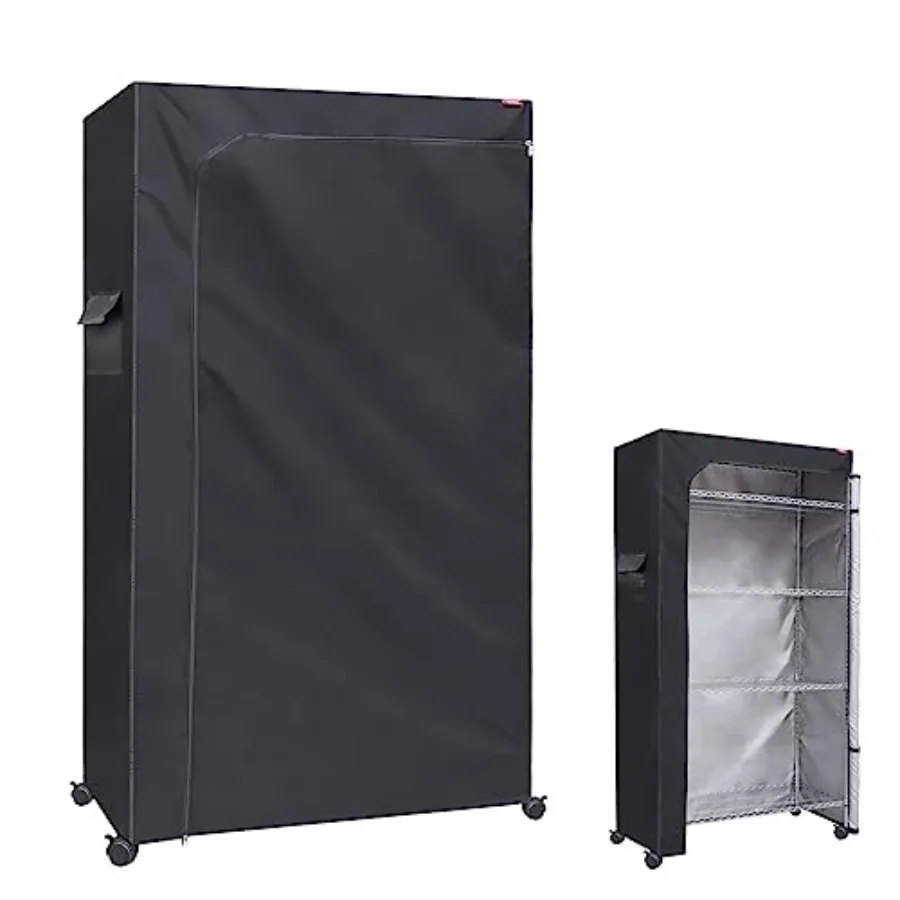 

Waterproof Dustproof Shelving Cover for Wire Shelf 36" W x 24" D x 72" H Heavy Duty Oxford Fabric with Front and Two-Way Zipper