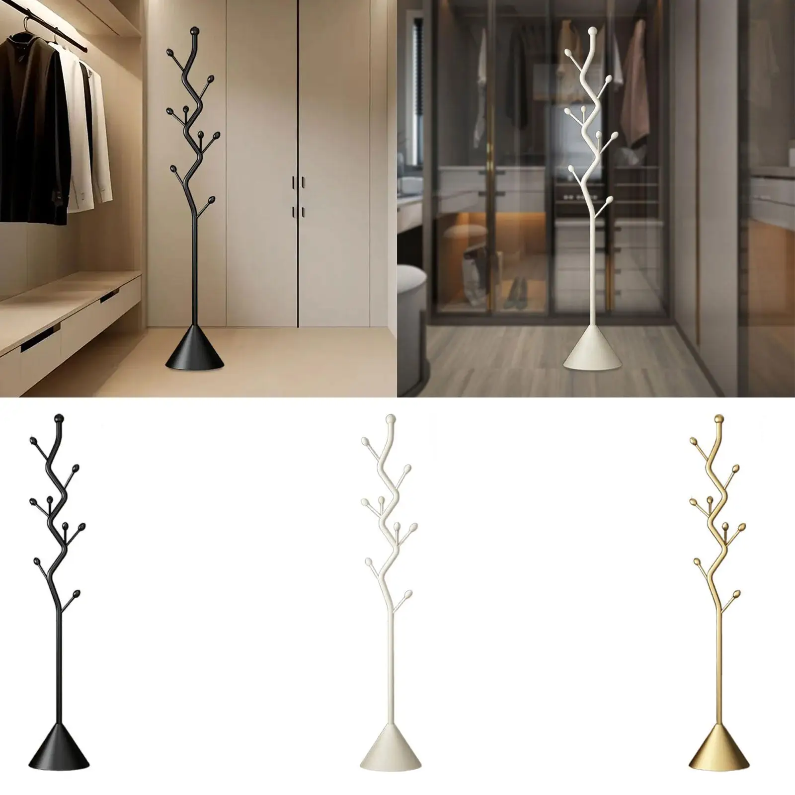 

Coat Hanger Stand Sturdy Storage Organizer for Farmhouse Bedroom Living Room