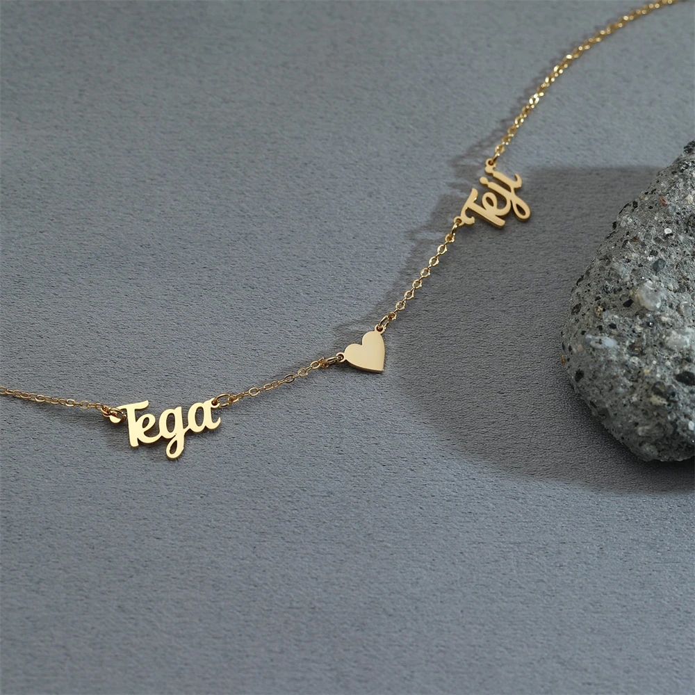 Personalized Two Name Necklace Infinity Cross Heart Custom Double Name Necklaces Couple Gift Any Llanguage Collares Para Mujer