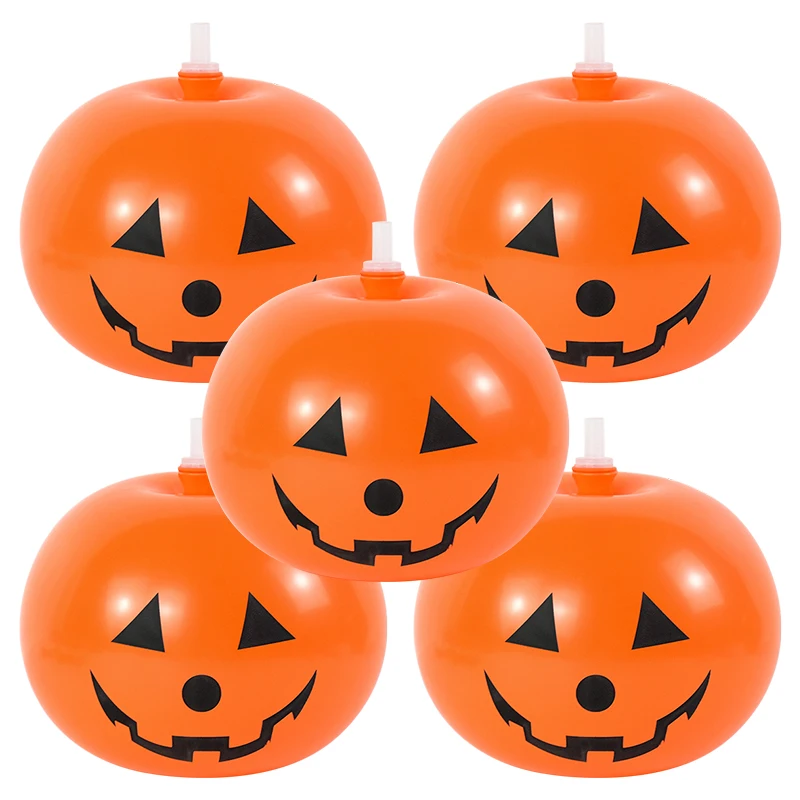 5 stücke Halloween Kürbis Geformt Latex Ballon Geist Gesicht Ballon Halloween Dekoration Hause Im Freien Halloween Kürbis Dekoration – Detail 2
