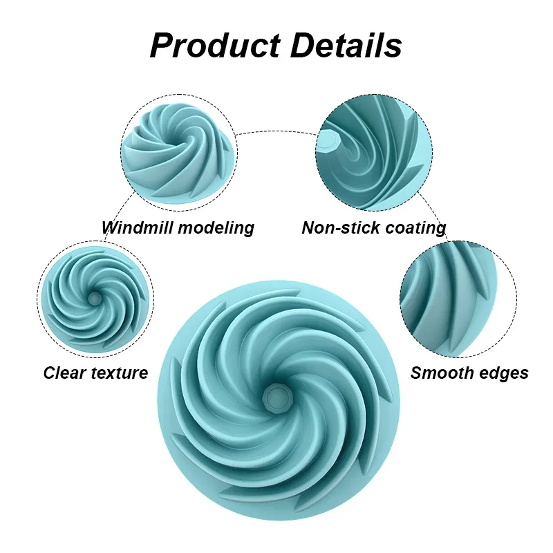 Swirl Chiffon Silicone Cake Mold No Handle Non Stick Oven Safe Reusable Hollow Pan For Homemade Dessert Baking