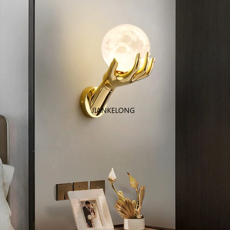 JIANKELONG Indoor LED Wall Lamp Creative Decoration for Living Room 110-220V Corridor Modern Resin Glass Bedside Wall Lights