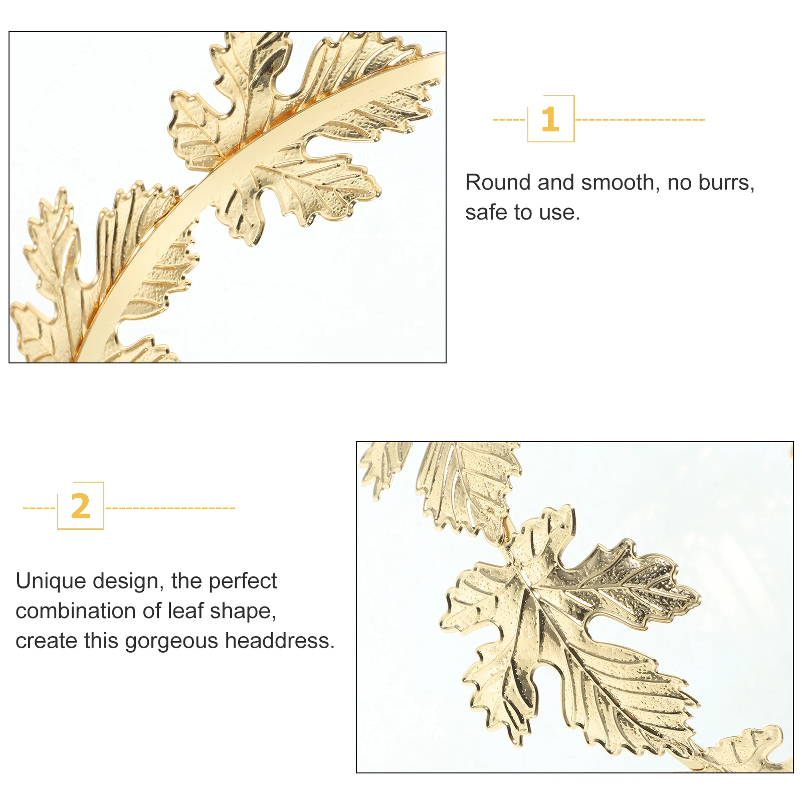 

Gold Plated Maple Leaf Hair Accessories Comfortable Metal Headband Wedding Bridal Flower Girl Greek Crown Jewelry Women Hair