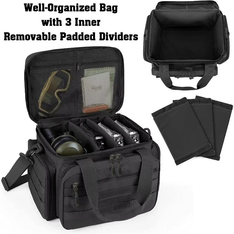 Tactical MOLLE Tote Bag for Vehicle Passenger Seat Rescue Duty Gear Shoulder Hand Carry Black
