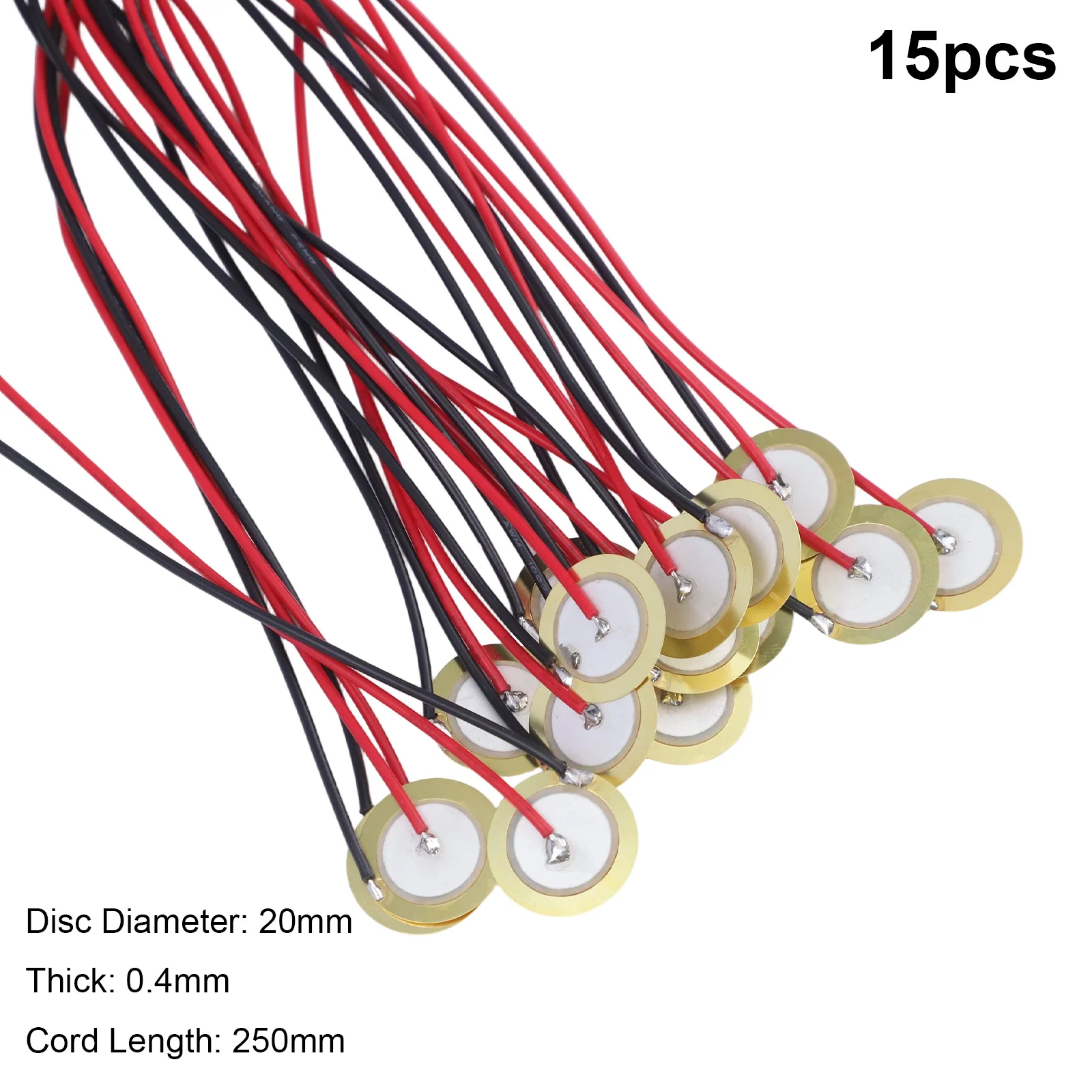 15 PCS 20mm Piezo Discs Transducer Mic Drum Guitar Trigger Acoustic Pickup Guitar Accessories External Drive Type Element