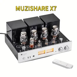 MUZISHARE X7 balanced electronic Tube  double high pressure machine fever power amplifier,12AX7*1.12AU7*2, KT88*4, 5AR4*1
