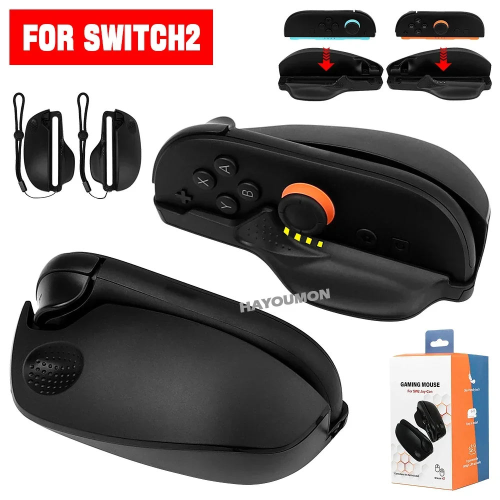 2PCS Gaming Controller Mouse Mini Portable Ergonomic Mice Left+Right Game Controller Bracket Handle Case for Switch 2 Joypad view 2