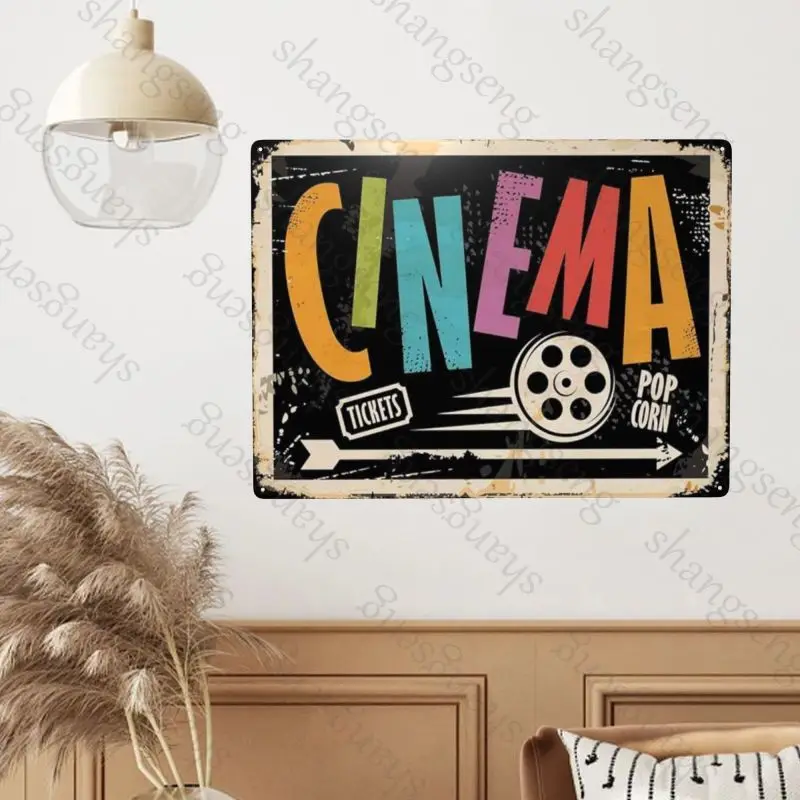 

Cinema Wall decoration vintage poster tin painting metal sign iron plating suitable for bar decoration and home store gift