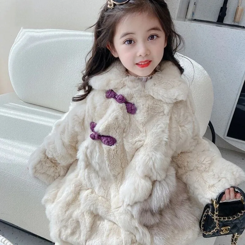 

Autumn/Winter Girls' Imitation Fur Coat New Children's Plush Thickened Pie Overcomes Baby Cotton Jacket