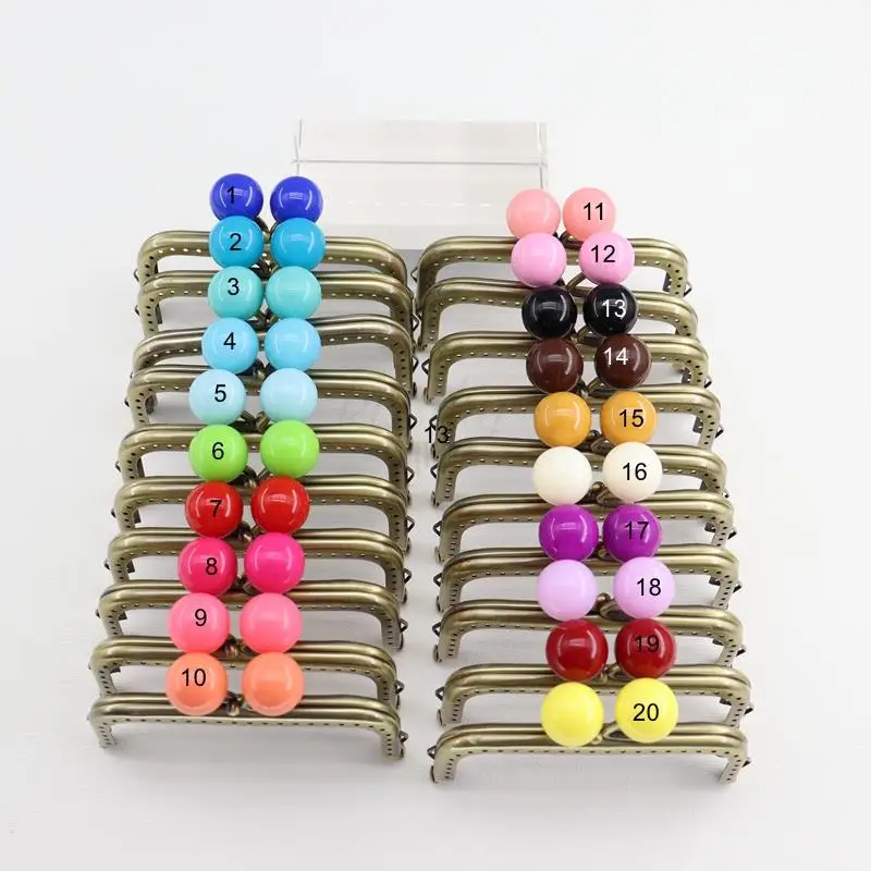 10pcs 10.5CM Big Candy Ball Purse Frame Antique Bronze Smooth Square Shape Bag Kiss Clasp Metal DIY Bag Accessories Wholesale
