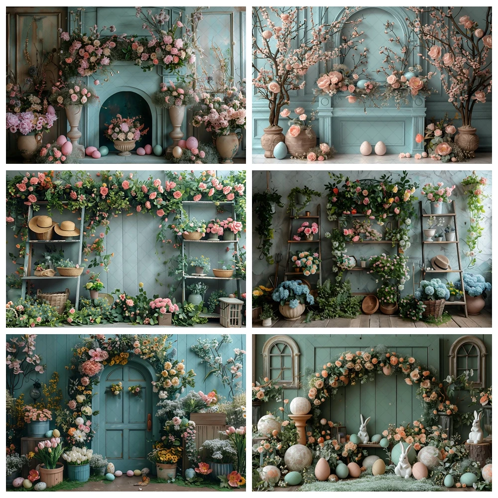 

Vintage Room Garden Flowers Easter Backdrop Birthday Party Bridal Baptism Pregnant Portrait Custom Decor Photo Studio