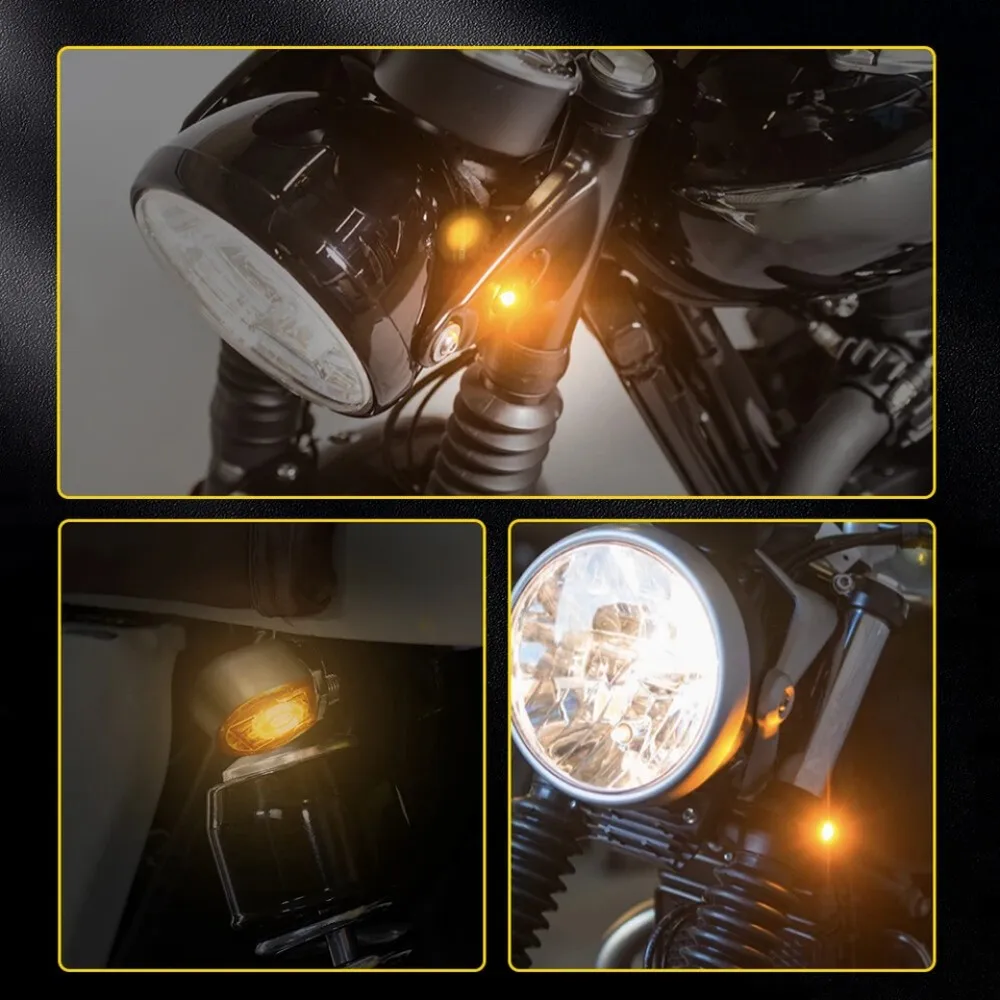 

2X Universal LED Motorcycle Turn Signals Amber Indicator Blinker Light Mini Lamp 12V Traffic Light