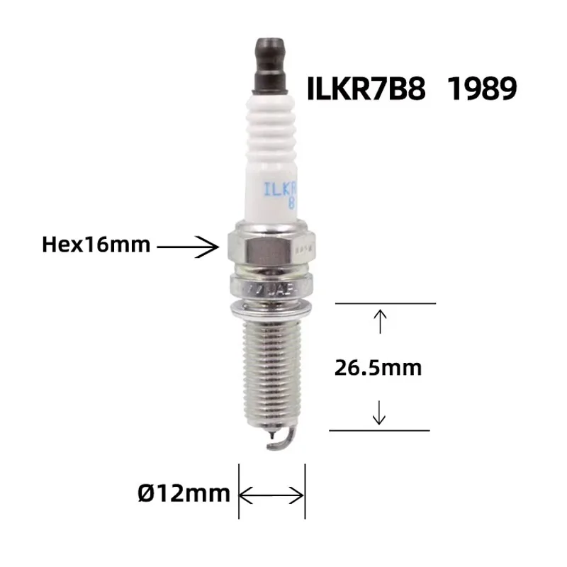 4Pcs NGK Iridium Spark Plug 1989 ILKR7B8 for GEELY VISION EMGRAND MITSUBISHI PAJERO OUTLANDER KIA CEED XCEED HYUNDAI HB20 KONA