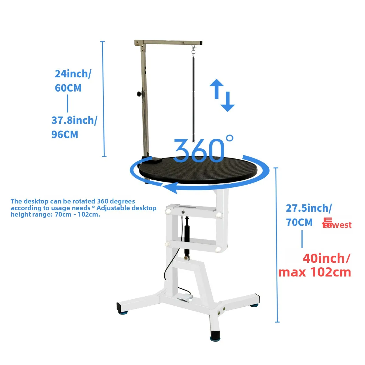 Pet Professional Luxury Modern Dog Show Foldable Rubber Grooming Table
