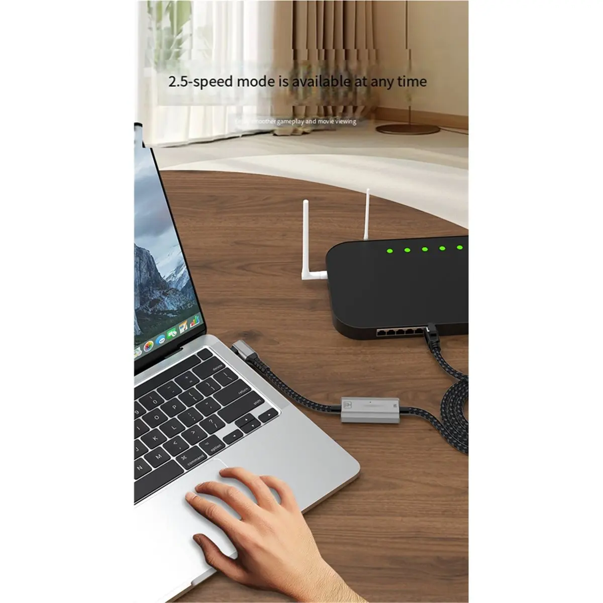 New Electronics Angle Type C to RJ45 Male USB C to Ethernet Cable 2.5G Gigabit LAN Network Adapter Cable Connectors for Pro PC