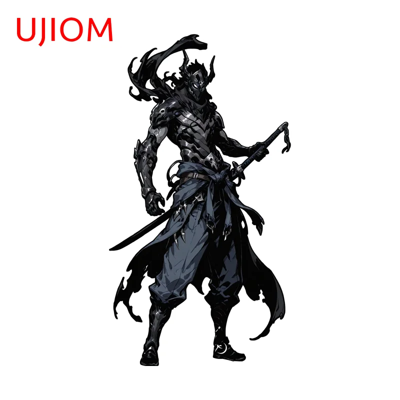 UJIOM Black Vintage Samurai Wall Sticker Amusing Exclusive Design Ingenious Adhesive Decal Suitable For Game Room Decoration