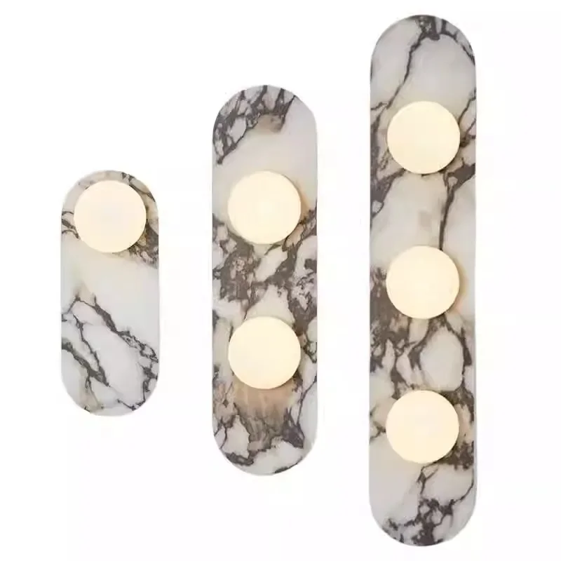 

Nordic luxury room decoration wall lamp modern design natural marble LED wall lamp corridor indoor bedside lighting fixture