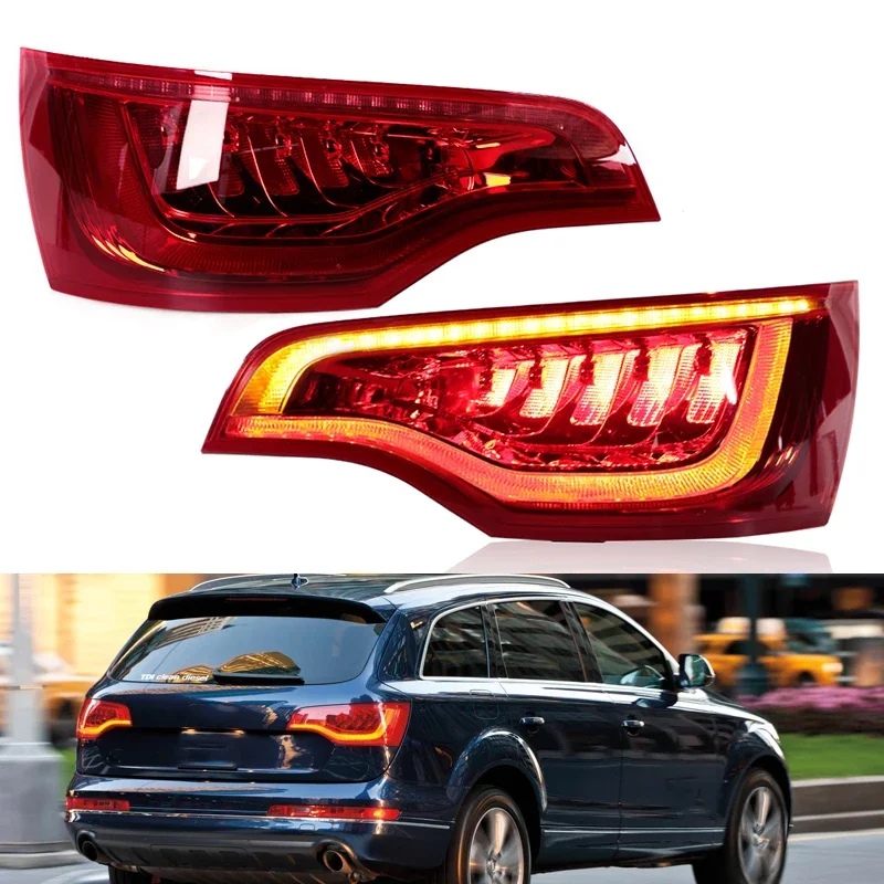 

Поп светодиодный задний фонарь для Audi Q7 2010 2011 2012 2013 2014 2015, задний сигнальный фонарь, предупреждающий стоп-сигнал, ходовой фонарь, задний фонарь в сборе