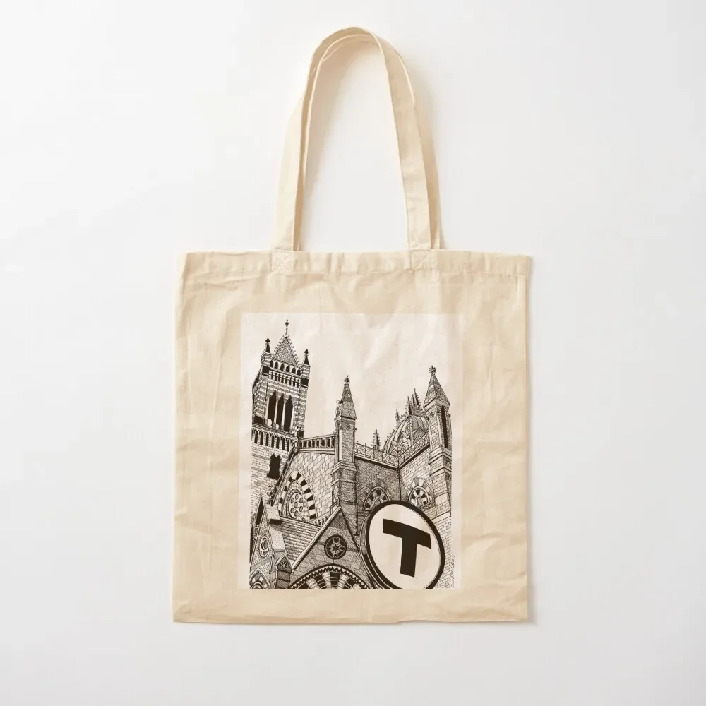 Boston's Old South Church-Copley Square Tote Bag hand bag ladies Beach bag Cloth personalized tote