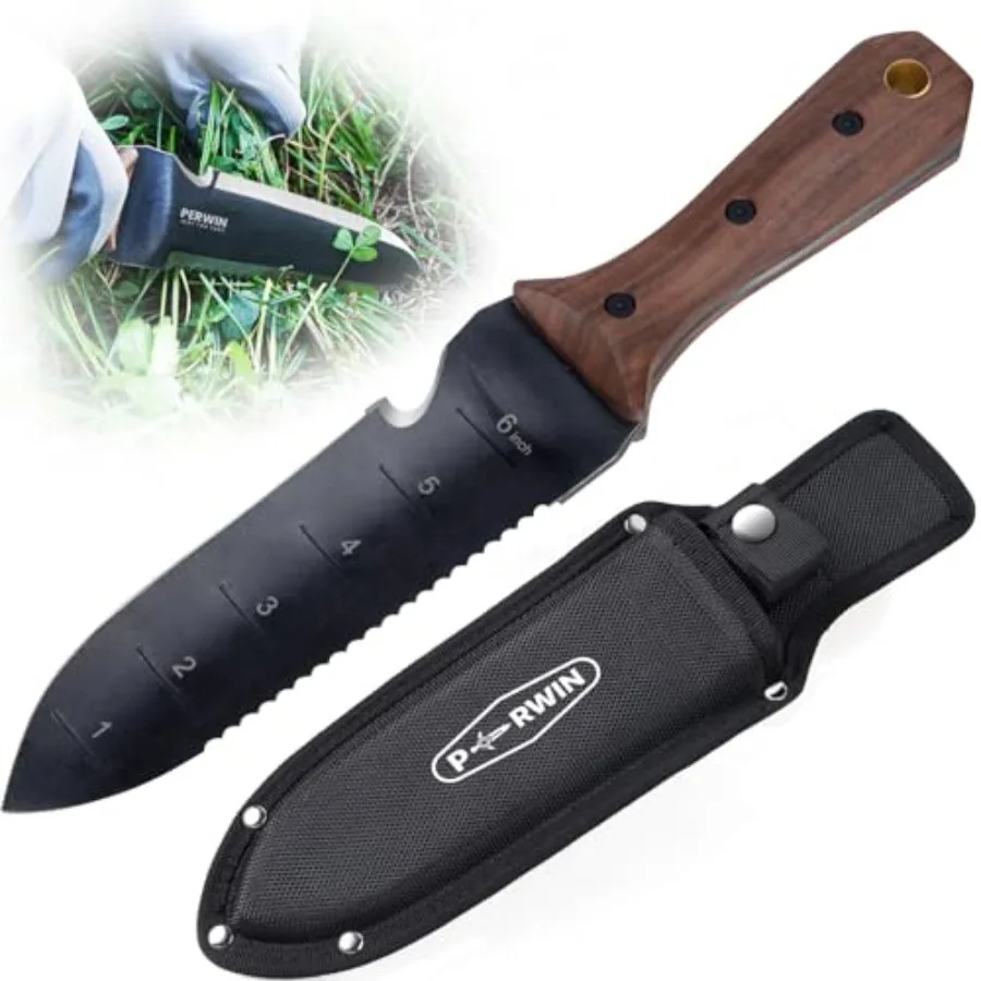 

Hori Hori Garden Knife Garden Tools with Sheath for Weeding Planting Digging 7 Stainless Steel Blade with Cutting Edge FullTang