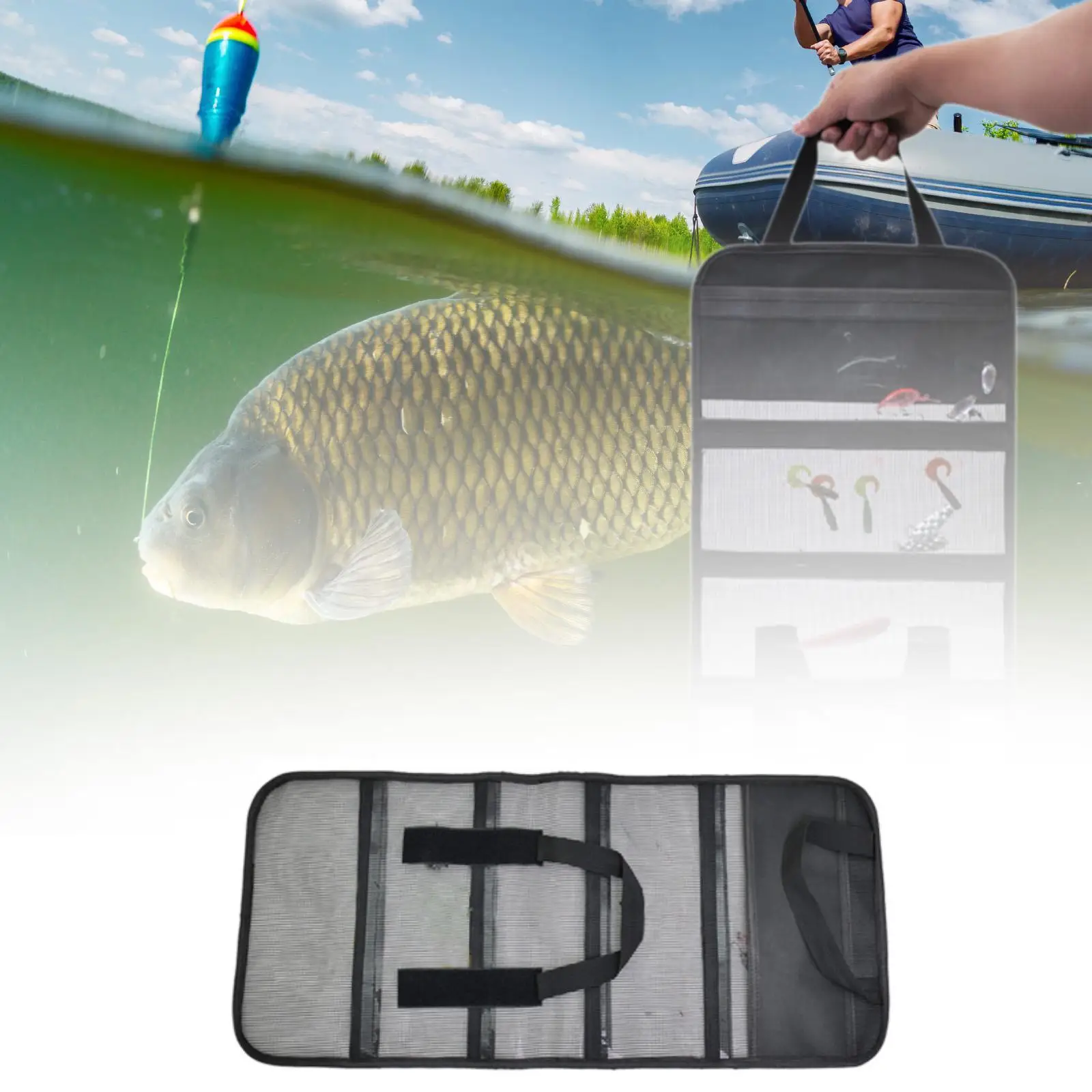 الصيد تهزهز حقيبة يد شبكة حمل حقيبة 5 مقصورات المياه العذبة المياه المالحة الصيد معالجة المنظم حقيبة الصيد السحر حقيبة