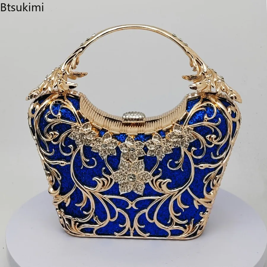 Hollow Out Metal Evening Bags Women's Fashion Shiny Party Banquet Handbags Elegant Luxury Clutch Bags Chain Shoulder Bag Purses - view 4