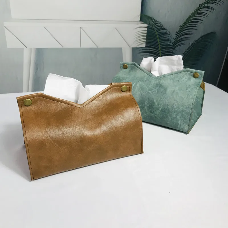 PU Leather Tissue storage Box Home Living Room Decoration Tissue Box,Bedroom Kitchen Desktop Napkin Holder,Car Tissue Box