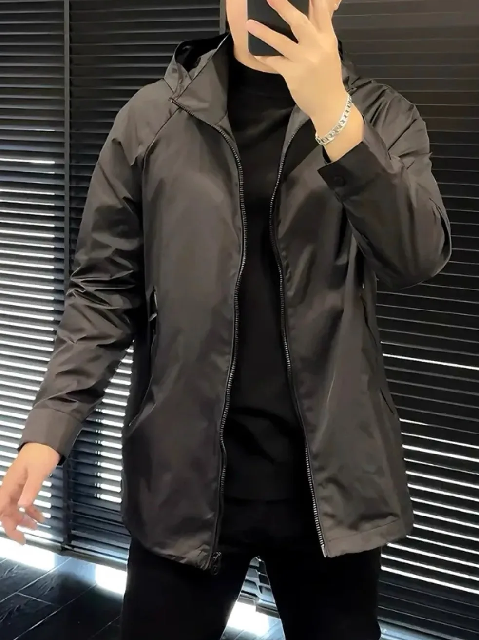 

Spring Autumn Men's New Outdoor Hooded Jacket High Quality Fashion Versatile European Style Premium Feel Handsome