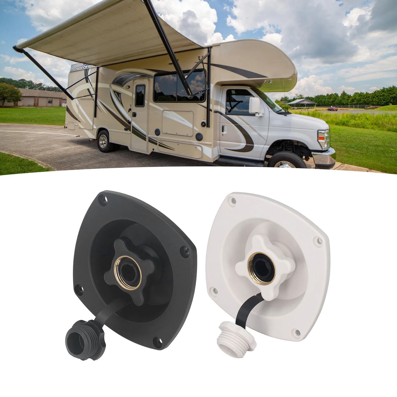 

Rv Wall Mount Water Inlet Pressure Regulated City Water Entry with Quick Connector for Trailer Camper Boat RV Water Fill Inlet