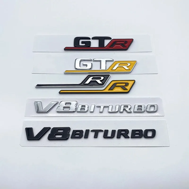 3D ABS Rear Trunk Decal Emblem Badge Sticker For Mercedes AMG GT R S C GTR GTS GTC  V8biturbo C190 Car Accessories