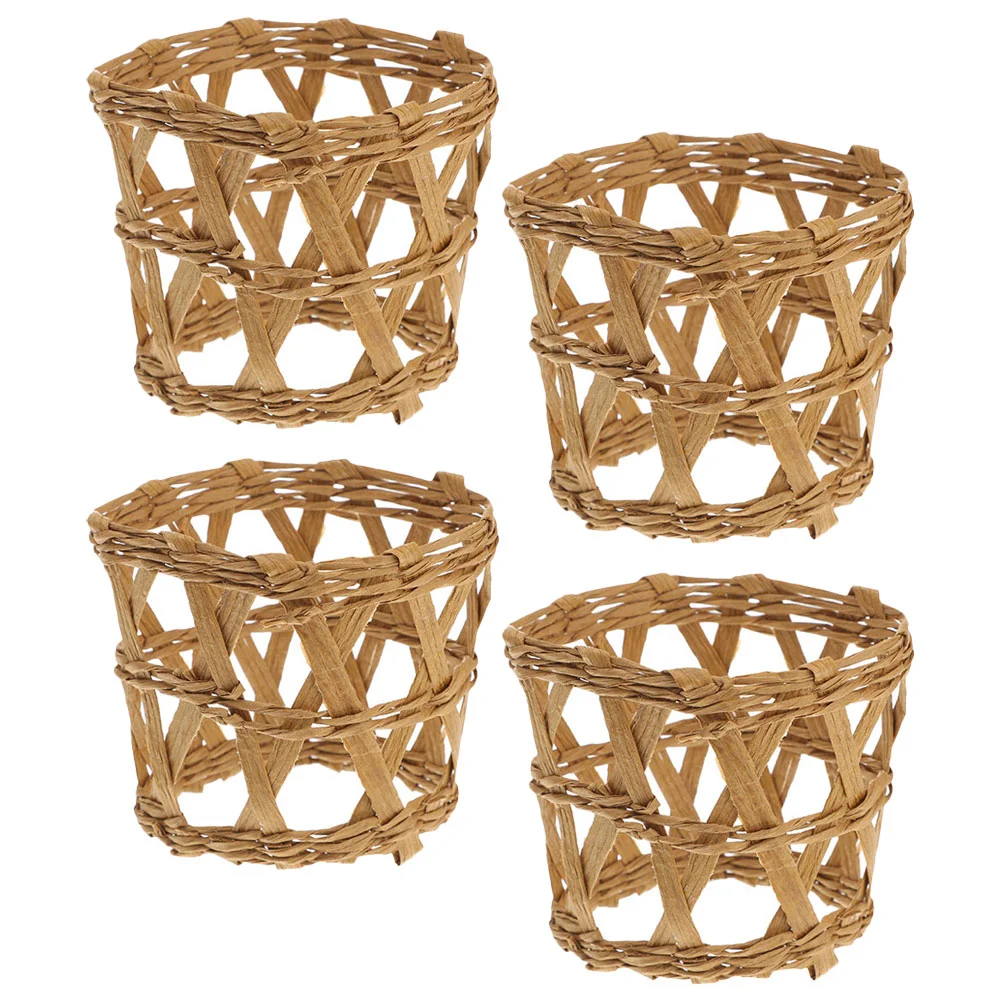 

4 Pcs Cup Holder Coffee Cups Decor Vases Glass Covers Weaving Mug Decorative Woven Decorate